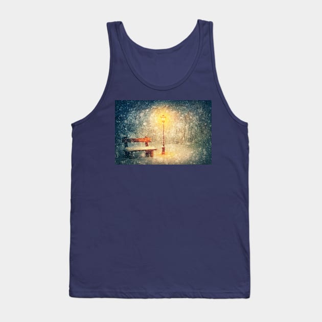 Wintertime night scene paiting Tank Top by psychoshadow